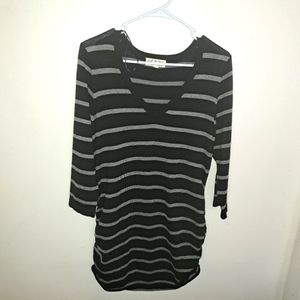 Pink Rose Stretchy Striped Tunic Sweater